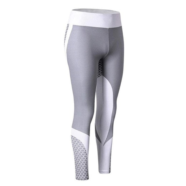 Women Sports Yoga Print fitness Elastic Legging Trousers Slim Pants Plus Size M-XL