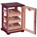 Countertop Display Humidor 150 Cigars Storage Cabinet Humidifier Hygrometer New Living Room Cabinet HW56599