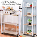 Set of 2 Folding Shelves Organization 3/4 tier Storage Utility Standing Rack