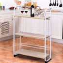 Set of 2 Folding Shelves Organization 3/4 tier Storage Utility Standing Rack