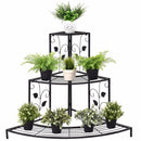 3 Tier Floral Corner Plant Stand Metal Flower Pot Rack Stair Display Ladder  Outdoor
