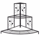 3 Tier Floral Corner Plant Stand Metal Flower Pot Rack Stair Display Ladder  Outdoor
