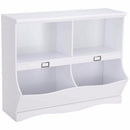 Children Storage Unit Kids Bookshelf Bookcase White Baby Toy Organizer Shelf Modern Furniture HW57075