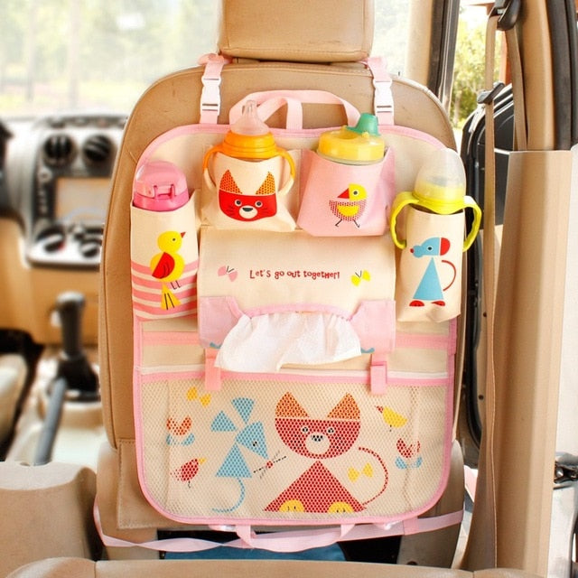 Cartoon Car Organizer Cute Cartoon Car Seat Back  Storage Bags Hanging