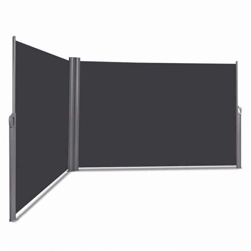237"x 63" H Patio Retractable Double Folding Side Awning Screen Divider