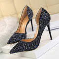 Bling Extreme High Heels Shoes Gold Sequins Gradient