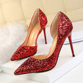 Bling Extreme High Heels Shoes Gold Sequins Gradient