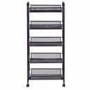 5 Tier Mesh Rolling File Utility Cart Home Portable Trolley Organizer Office Kitchen Storage Basket HW54963BK