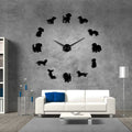 DIY Wall Art Pet Frameless Giant Wall Clock With Mirror