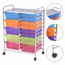 15 Drawer Rolling Storage Cart Tools Scrapbook Paper Office School Organizer