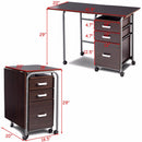 Folding Computer Laptop Desk Wheeled Home Office Furniture With 3 Drawers New Modern Workstation Desks HW66328