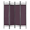 Folding  4 Panel Room Divider Privacy Screen Home Office Fabric Metal Frame Modern furniture HW52018