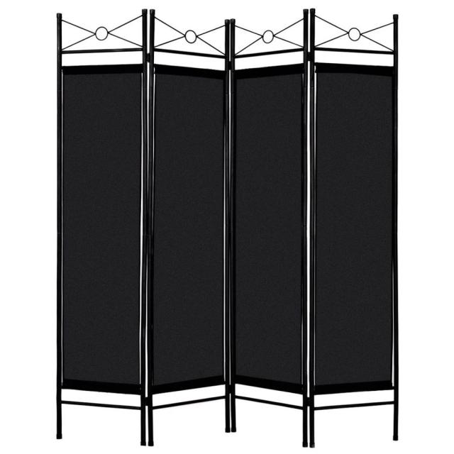 Folding  4 Panel Room Divider Privacy Screen Home Office Fabric Metal Frame Modern furniture HW52018