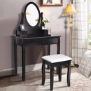 Vanity Wooden Makeup Dressing Table Stool Set Bathroom Mirror+3 Drawer Home Furniture HW55560