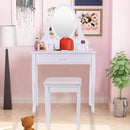 Vanity Wooden Makeup Dressing Table Stool Set Bathroom Mirror+3 Drawer Home Furniture HW55560