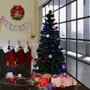 Giantex 4FT Pre-Lit Fiber Optic Artificial Christmas Tree w/Multicolor Lights Snowflakes Modern Home Decoration CM20528