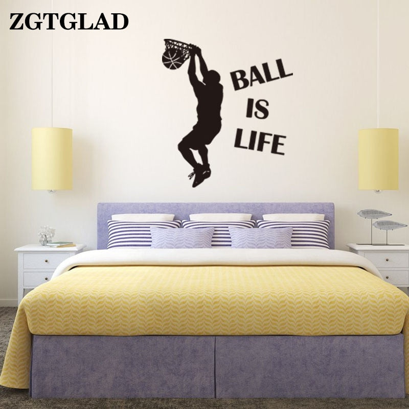 Ball Is Life Version 2 Basketball Court Wall Decal Vinyl Art Sticker