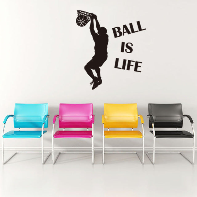 Ball Is Life Version 2 Basketball Court Wall Decal Vinyl Art Sticker