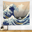 Japan Kanagawa Waves Printed Hanging Tapestry