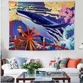 Japan Kanagawa Waves Printed Hanging Tapestry