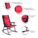 3 PCS Outdoor Folding Rocking Chair Table Set Bistro Sets Patio Furniture Red Outdoor Furniture OP3638