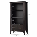 3 Shelf Bookcase Bookshelf Adjustable Shelves Antique Organizer Furni W/2 Drawer Home Furniture HW60303