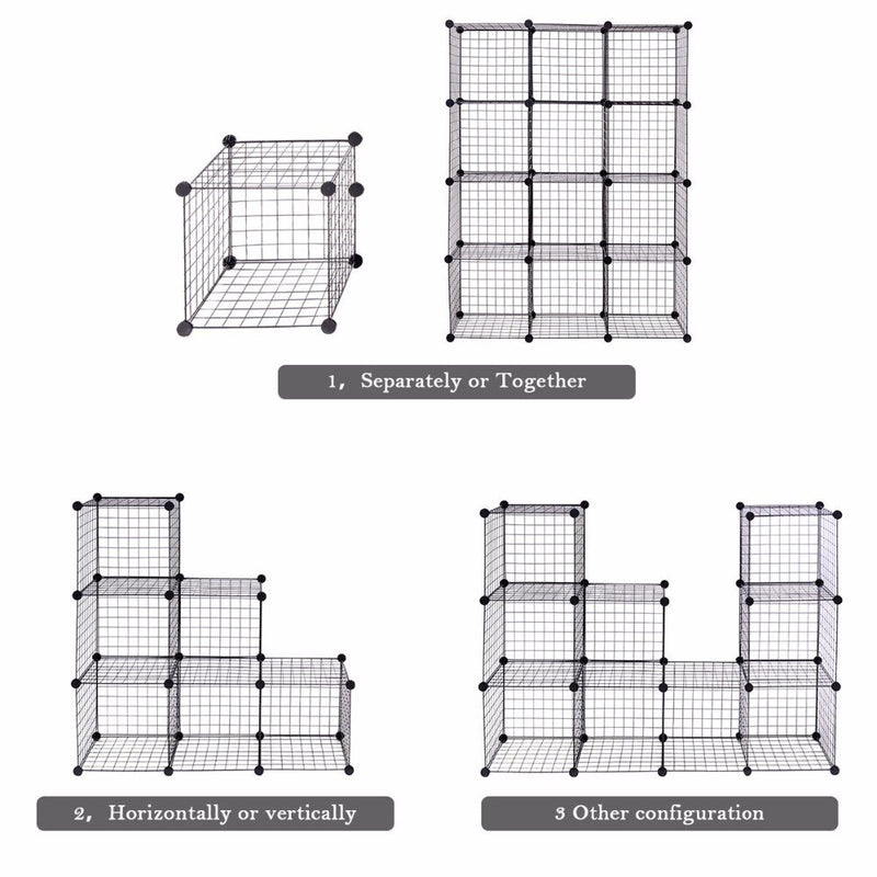 DIY Organizer Wire Storage Cubes Of 8 Shelves Wardrobe Organizer Bookcase HW56102