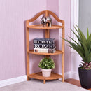 3 Tier Bamboo Free Standing Corner Rack Tower Organizer Shelving Shelf Storage Modern Furniture HW56490