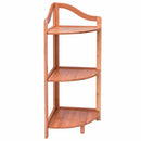 3 Tier Bamboo Free Standing Corner Rack Tower Organizer Shelving Shelf Storage Modern Furniture HW56490