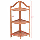 3 Tier Bamboo Free Standing Corner Rack Tower Organizer Shelving Shelf Storage Modern Furniture HW56490