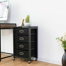 Rolling File Cabinet Heavy Duty Mobile Storage Filing Cabinet w/ 4 Drawers HW54022