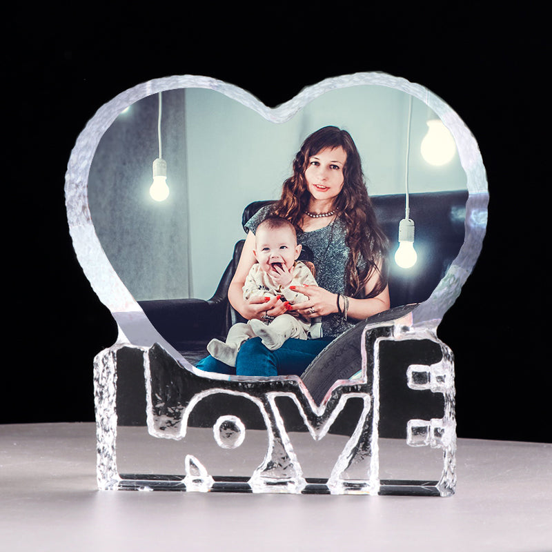 Customized Love Heart Crystal Photo Frame Personalized Picture Frame