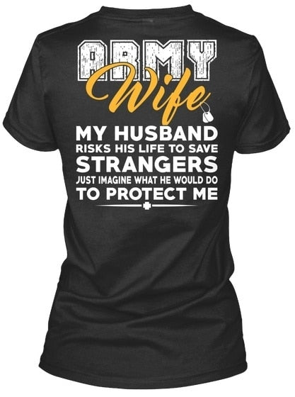 Army Wife - Husband Protect Me Gildan Men's Relaxed Tee