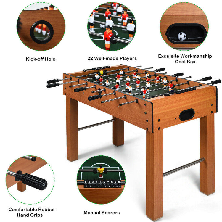 48 Inch Foosball Table Indoor Soccer Game - Brown