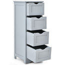 Floor Wooden Free Standing Storage Side Organizer for Bathroom (White)