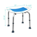 Shower Stool 6 Adjustable Height Non-Slip Padded Blue Seat