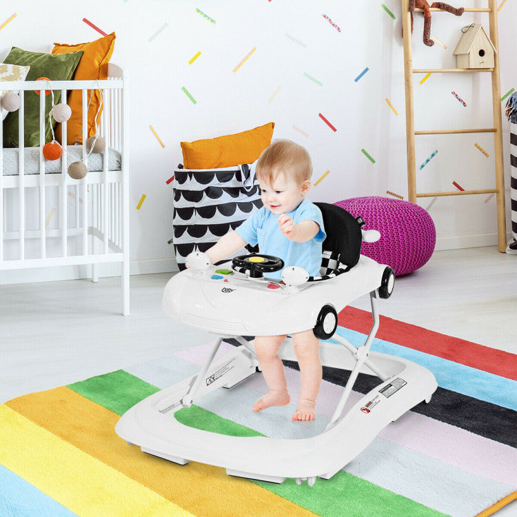 2-in-1 Foldable Baby Walker with Music Player and Lights