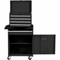 2-in-1 Rolling Tool Chest with 5 Sliding Lockable Drawers