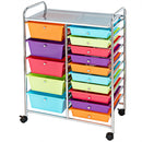 15-Drawer Utility Rolling Organizer Cart Multi-Use Storage