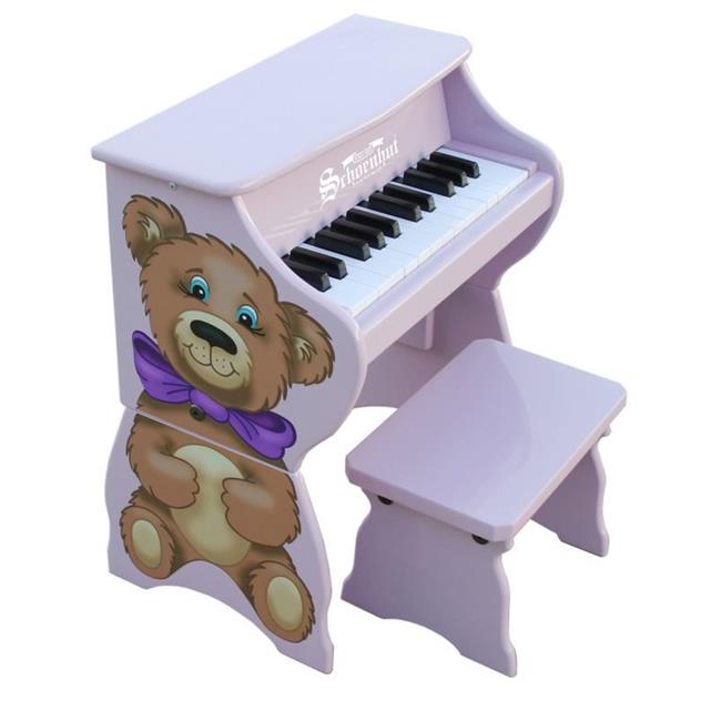 Schoenhut 9258TB Lavender 25 Key Teddy Bear Piano with Bench