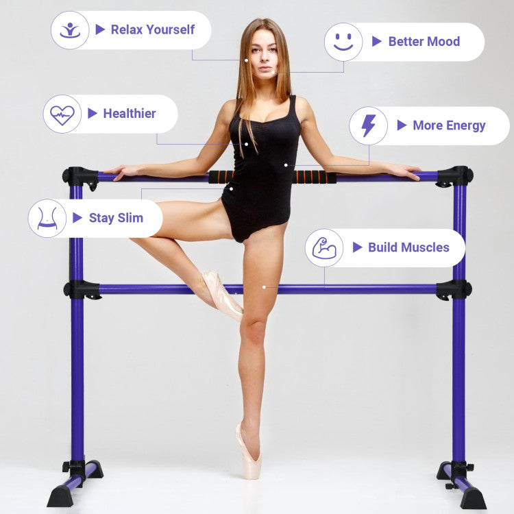 4 Feet Portable Ballet Barre with Adjustable Height