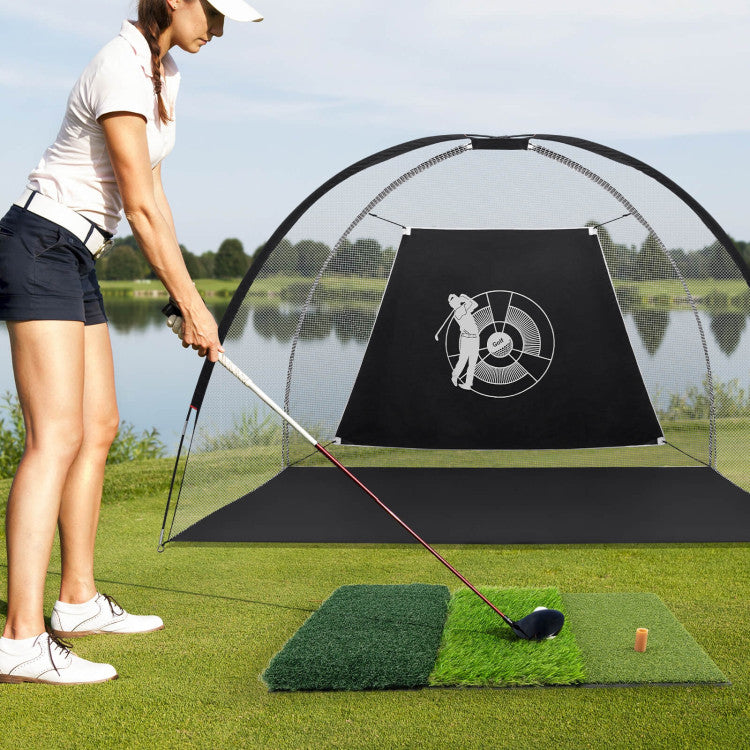 3-in-1 Golf Hitting Mats with 3 Rubber Tees