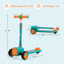 Folding Adjustable Kids Toy Scooter with LED Flashing Wheels Horn 4 Emoji Covers