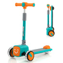 Folding Adjustable Kids Toy Scooter with LED Flashing Wheels Horn 4 Emoji Covers