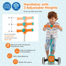 Folding Adjustable Kids Toy Scooter with LED Flashing Wheels Horn 4 Emoji Covers