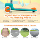 Folding Adjustable Kids Toy Scooter with LED Flashing Wheels Horn 4 Emoji Covers