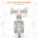 Indoor Outdoor Kids Riding Balance Bike with Silent Wheels - Pink