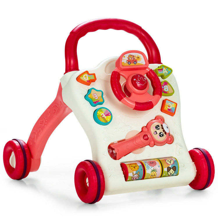 Baby Walker Sit-to-Stand Learning Walker with Projection Music Wand