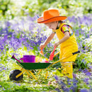 Outdoor Garden Backyard Play Toy Kids Metal Wheelbarrow - Green