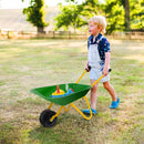 Outdoor Garden Backyard Play Toy Kids Metal Wheelbarrow - Green